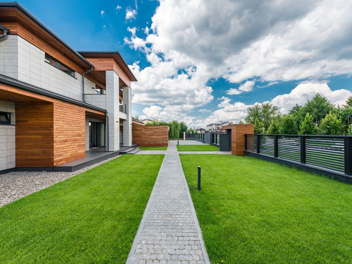 The exterior and garden of a modern Australian house